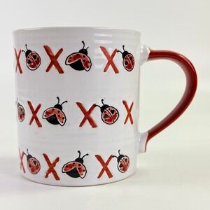 Prima Design Mug Ladybug XOXO White Red Ceramic Coffee Cup Excellent Condition